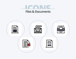 Files And Documents Line Filled Icon Pack 5 Icon Design. newsletter. media. download. duplicate. data vector