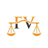 Letter FV Law Firm Logo Design For Lawyer, Justice, Law Attorney, Legal, Lawyer Service, Law Office, Scale, Law firm, Attorney Corporate Business vector