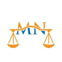 letra mn diseño de logotipo de bufete de abogados para abogado, justicia, abogado de derecho, legal, servicio de abogado, bufete de abogados, escala, bufete de abogados, abogado de negocios corporativos vector