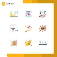 Pictogram Set of 9 Simple Flat Colors of develop project management love light creative Editable Vector Design Elements