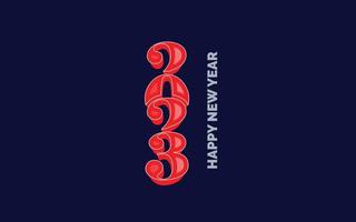 Happy new year 2023 Glossy Typography logo design vector