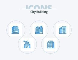 City Building Blue Icon Pack 5 Icon Design. real. business. building. building. place vector