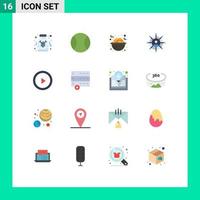16 Flat Color concept for Websites Mobile and Apps user interface food technology business Editable Pack of Creative Vector Design Elements