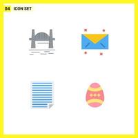 Pack of 4 Modern Flat Icons Signs and Symbols for Web Print Media such as australia homework harbour mail paper Editable Vector Design Elements