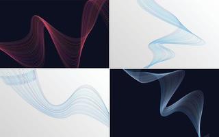 Collection of geometric minimal lines pattern set vector