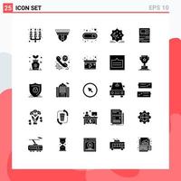 25 Thematic Vector Solid Glyphs and Editable Symbols of bank new on eid cresent Editable Vector Design Elements