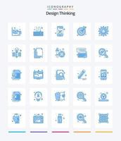 Creative Design Thinking 25 Blue icon pack  Such As cog. target. tools. illustration. tools vector