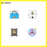 Universal Icon Symbols Group of 4 Modern Flat Icons of drink agriculture cup electric farming Editable Vector Design Elements