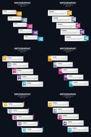 Vector 6 Infographics Pack Presentation slide template 5 Steps cycle diagrams and timelines