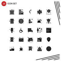 User Interface Pack of 25 Basic Solid Glyphs of medical health drill diagnostic well Editable Vector Design Elements