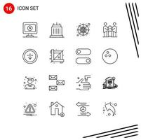 16 Outline concept for Websites Mobile and Apps down partnership connection partners business Editable Vector Design Elements