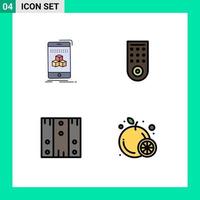 4 iconos creativos signos y símbolos modernos de caja logística producto tv madera elementos de diseño vectorial editables vector