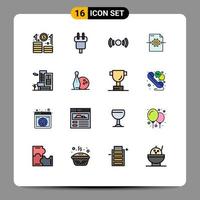 conjunto de 16 iconos de interfaz de usuario modernos signos de símbolos para el archivo de potencia de engranaje de flecha ui elementos de diseño de vectores creativos editables