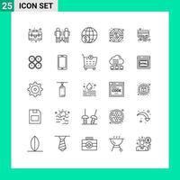 25 Universal Line Signs Symbols of add yang finance shui worldwide Editable Vector Design Elements