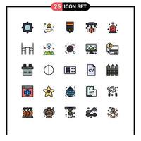 25 Thematic Vector Filled line Flat Colors and Editable Symbols of internet of things home network badge scanner factory Editable Vector Design Elements