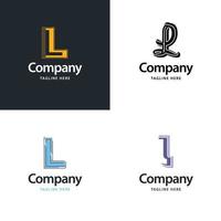 letra l diseño de paquete de logotipos grandes diseño de logotipos modernos y creativos para su negocio vector