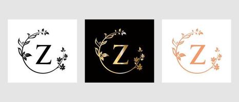 logotipo de belleza de letra z para decoración, flor, plantilla de spa vector
