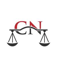 Letter CN Law Firm Logo Design For Lawyer, Justice, Law Attorney, Legal, Lawyer Service, Law Office, Scale, Law firm, Attorney Corporate Business vector