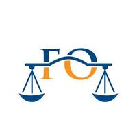Letter FO Law Firm Logo Design For Lawyer, Justice, Law Attorney, Legal, Lawyer Service, Law Office, Scale, Law firm, Attorney Corporate Business vector