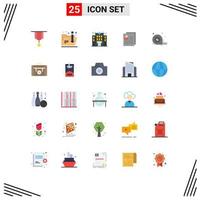 Universal Icon Symbols Group of 25 Modern Flat Colors of measurement file building delete about Editable Vector Design Elements