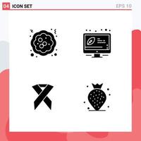 Modern Set of Solid Glyphs and symbols such as cake aids pie efficient solidarity Editable Vector Design Elements