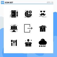 9 Creative Icons Modern Signs and Symbols of exit cakes celebrate cake baked Editable Vector Design Elements