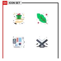 User Interface Pack of 4 Basic Flat Icons of christmas budget hand feather planning Editable Vector Design Elements