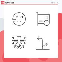 4 Thematic Vector Filledline Flat Colors and Editable Symbols of embarrassed chemistry study devices molecule Editable Vector Design Elements