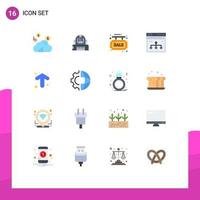 16 Flat Color concept for Websites Mobile and Apps share web info page shop Editable Pack of Creative Vector Design Elements