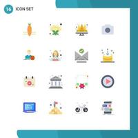 Modern Set of 16 Flat Colors and symbols such as target man jewel ui image Editable Pack of Creative Vector Design Elements