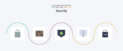 paquete de iconos de 5 planos de seguridad que incluye seguridad. almohadilla de bloqueo. proteger. llave. blindaje vector