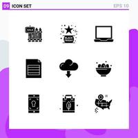 9 Creative Icons Modern Signs and Symbols of cloud excel friday document devices Editable Vector Design Elements