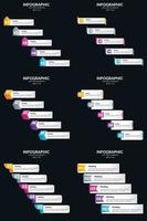 Vector 6 Infographics Pack Presentation slide template 5 Steps cycle diagrams and timelines