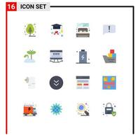 Pictogram Set of 16 Simple Flat Colors of maturity growth hotel ui error Editable Pack of Creative Vector Design Elements