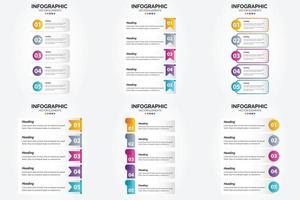 ilustración vectorial infografía conjunto de diseño plano para folleto publicitario y revista vector