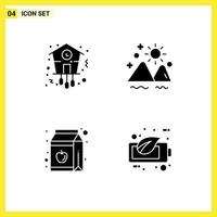 Group of Modern Solid Glyphs Set for christmas summer timepiece mountain juice Editable Vector Design Elements