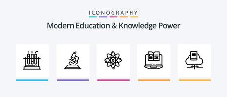 paquete de iconos de la línea de alimentación 5 de educación y conocimiento modernos que incluye educación. web. aula . globo. mundo. diseño de iconos creativos vector