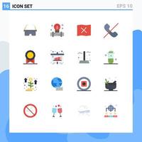 Modern Set of 16 Flat Colors and symbols such as medal bonus location phone deny Editable Pack of Creative Vector Design Elements