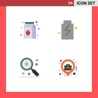 Editable Vector Line Pack of 4 Simple Flat Icons of bean add pack ecology in Editable Vector Design Elements