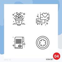 4 iconos creativos signos y símbolos modernos de documentos de chat de impuestos comerciales elementos de diseño de vectores editables médicos