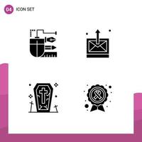 Set of Commercial Solid Glyphs pack for mouse coffin pencil mail ghost Editable Vector Design Elements