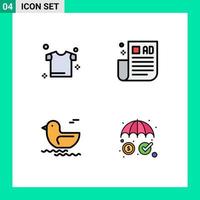 Pictogram Set of 4 Simple Filledline Flat Colors of clothes canada advertising tips tips money Editable Vector Design Elements