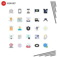 25 User Interface Flat Color Pack of modern Signs and Symbols of sign checked android technology missed Editable Vector Design Elements