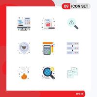 Set of 9 Modern UI Icons Symbols Signs for tools supermarket find real location Editable Vector Design Elements