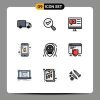 9 Creative Icons Modern Signs and Symbols of evil dead media reminder mobile Editable Vector Design Elements