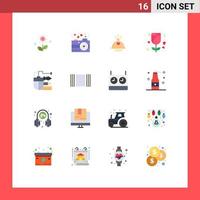 16 Creative Icons Modern Signs and Symbols of drawing rose dinner love valentine Editable Pack of Creative Vector Design Elements