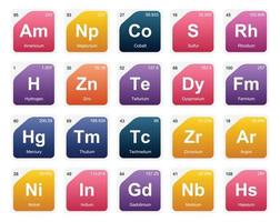 20 Preiodic table of the elements Icon Pack Design vector