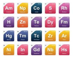 20 Preiodic table of the elements Icon Pack Design vector