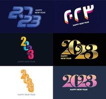 Big Set of 2023 Happy New Year logo text design 2023 number design template vector