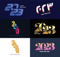 Big Set of 2023 Happy New Year logo text design 2023 number design template vector